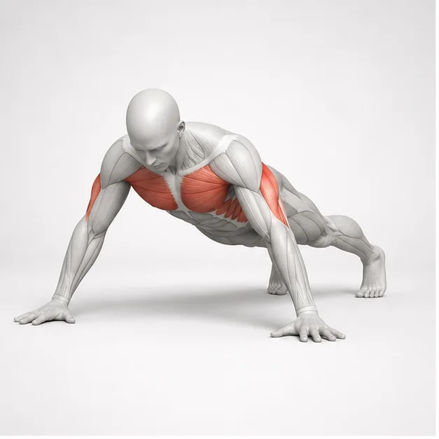 Archer Push-Up: Belastungsposition