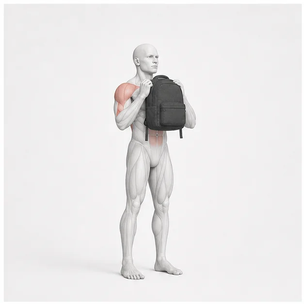 Backpack Overhead Press: Belastungsposition