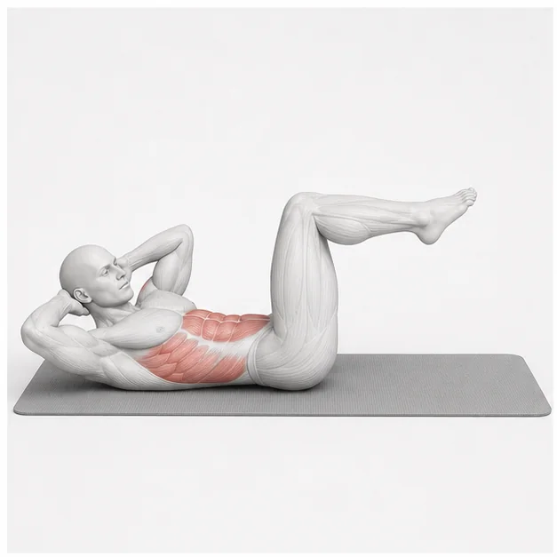 Bicycle Crunch Slow: Belastungsposition