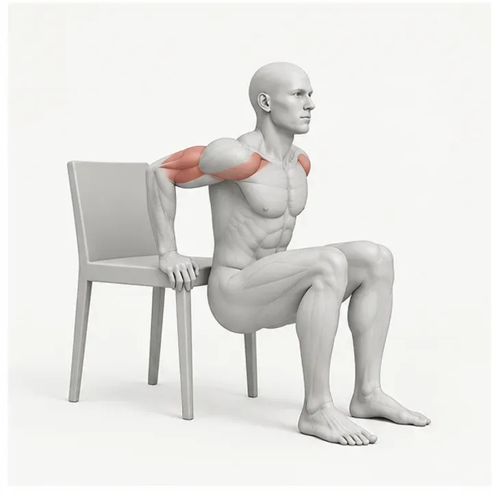 Chair Triceps Dip: Belastungsposition