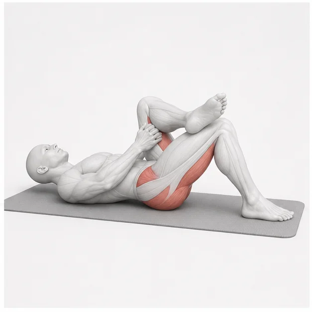 Figure Four Stretch in der Belastungsphase