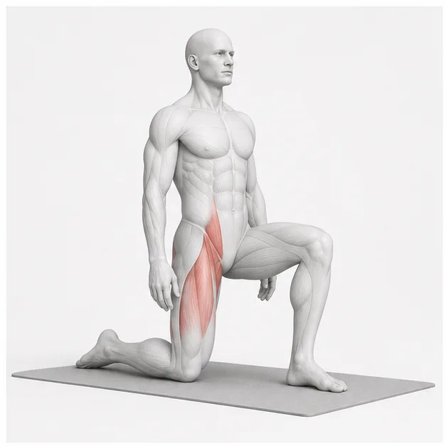 Hüftbeuger-Stretch: Belastungsposition