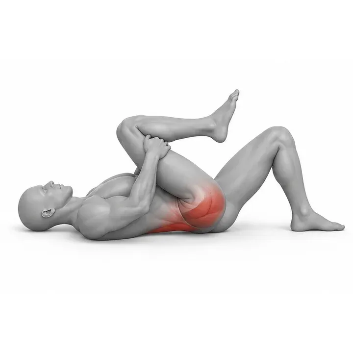 Knie zur Brust: Belastungsposition