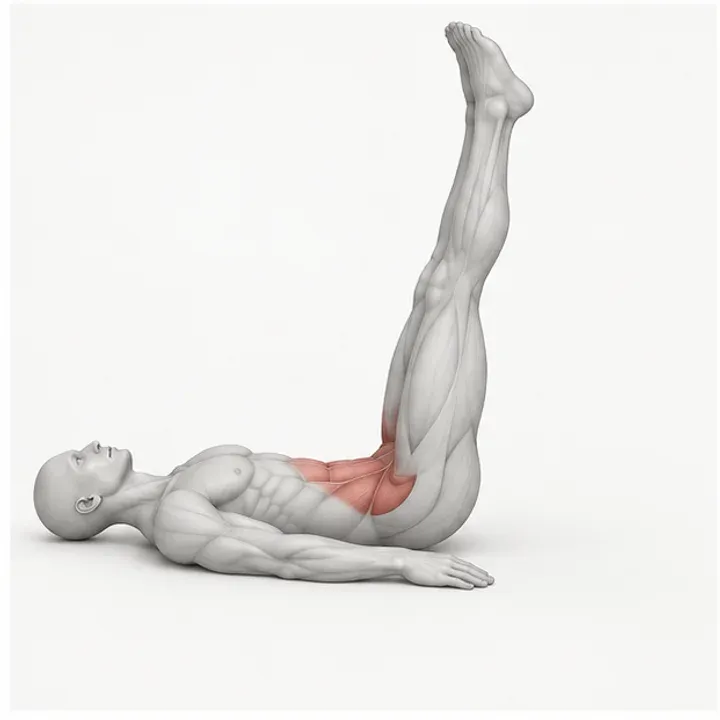 Lying Leg Raise in der Belastungsphase