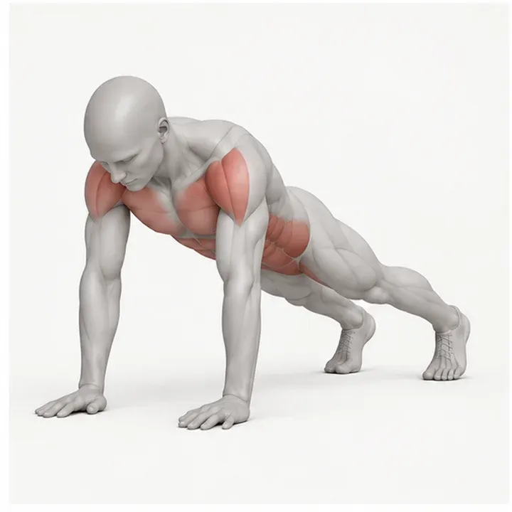 Plank Shoulder Tap in der Belastungsphase
