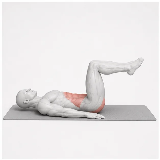 Reverse Crunch: Belastungsposition