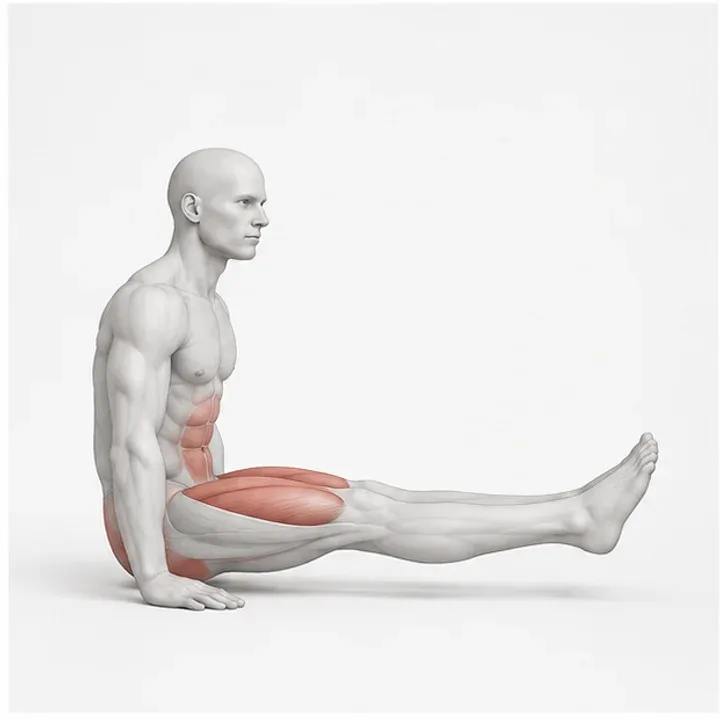 Beinheben im Langsitz: Belastungsposition