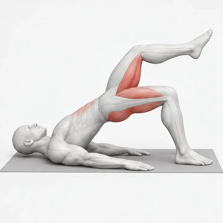 Einbeinige Glute Bridge: Belastungsposition